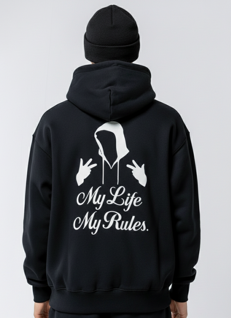 MY RULES oversized Hoodie 100% Cotton