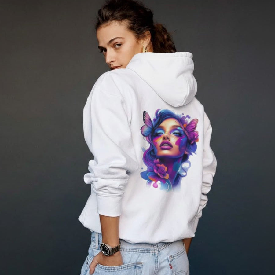 Oversized Purple Butterfly Hoodie