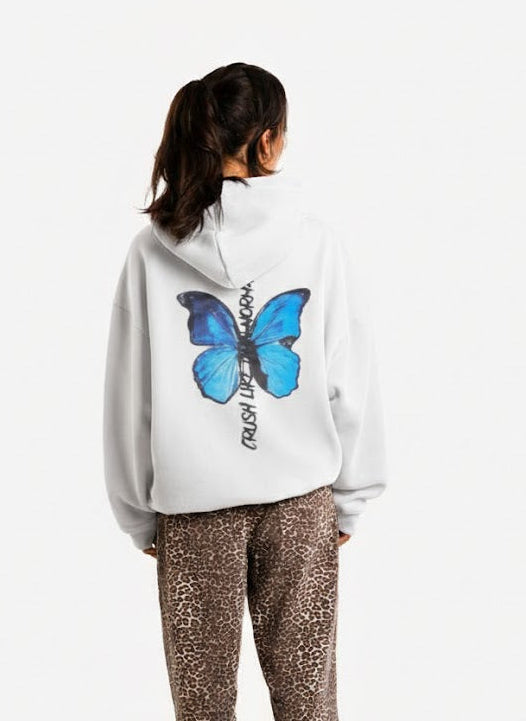 Oversized Blue Butterfly Hoodie 100% Cotton