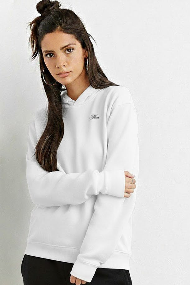 Oversized White Hoodie 100% Cotton